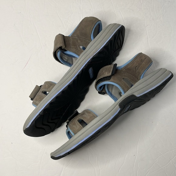 Eddie Bauer Velcro  dark grey with light blue sandals women’s size 10 - Picture 11 of 13